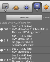 OsmAnd - Transportmenü